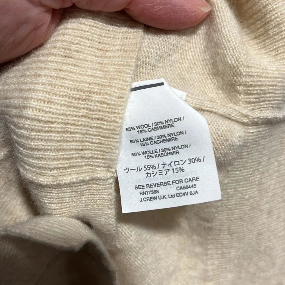 J Crew Oatmeal Wool Cashmere Blend Oversized Cardigan